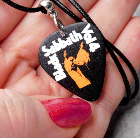 Black Sabbath Vol. 4 Guitar Pick Necklace with Black Cord