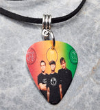 Blink 182 Guitar Pick Necklace with Black Suede Cord