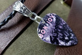 Bon Jovi Slippery When Wet Guitar Pick Necklace on Black Braided Cord