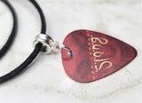 Def Leppard Slang Guitar Pick Necklace on Black Suede Cord