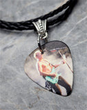Def Leppard Phil Collen Guitar Pick Necklace with Black Braided Cord