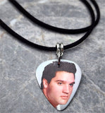 Elvis Presley Guitar Pick Necklace with Black Suede Cord