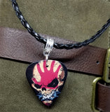 Five Finger Death Punch Guitar Pick Necklace on Black Braided Cord