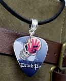 Five Finger Death Punch Guitar Pick Necklace on Rolled Red Cord