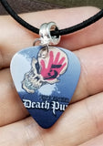 Five Finger Death Punch Guitar Pick Necklace on Rolled Red Cord