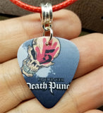 Five Finger Death Punch Guitar Pick Necklace with Rolled Red Cord