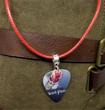 Five Finger Death Punch Guitar Pick Necklace with Rolled Red Cord