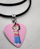 The Family Guy Meg Griffin Guitar Pick Necklace on Black Suede Cord