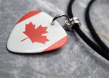 Canadian Guitar Pick Necklace with Black Suede Cord