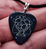 Horoscope Astrological Sign Gemini Guitar Pick Necklace on a Black Suede Cord