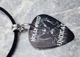 Hollywood Undead Guitar Pick Necklace with Black Suede Cord