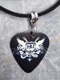 Hollywood Undead Guitar Pick Necklace on Black Suede Cord