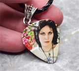 Joan Jett Guitar Pick Necklace on Black Braided Cord