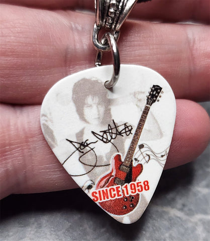 Joan Jett Guitar Pick Necklace on Black Suede Cord