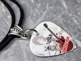Joan Jett Guitar Pick Necklace on Black Suede Cord