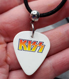 Kiss Guitar Pick Necklace with Black Sueded Cord