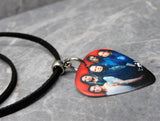 Korn Group Picture Guitar Pick Necklace with Black Suede Cord