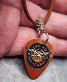 Lynyrd Skynyrd Skynyrd's Innyrds Guitar Pick Necklace on Brown Suede Cord