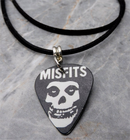 The Misfits Guitar Pick Necklace with Black Sueded Cord