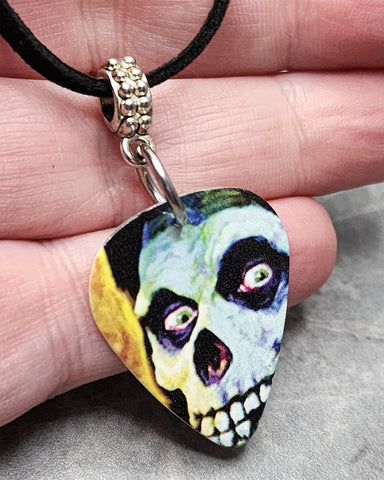 Misfits American Psycho Guitar Pick Necklace on Black Suede Cord