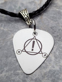 Panic at the Disco Guitar Pick Necklace with Black Braided Cord