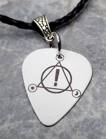Panic at the Disco Guitar Pick Necklace with Black Braided Cord