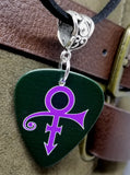 Prince HitnRun Phase Two Guitar Pick Necklace with Black Suede Cord