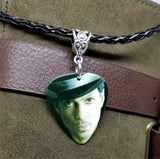 Prince Guitar Pick Necklace with Black Braided Cord