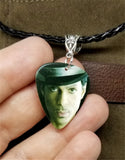 Prince Guitar Pick Necklace with Black Braided Cord