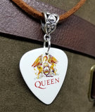 Queen Classic Guitar Pick Necklace with Brown Sueded Cord