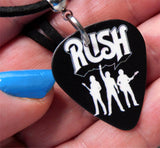Rush Guitar Pick Necklace with Black Sueded Cord