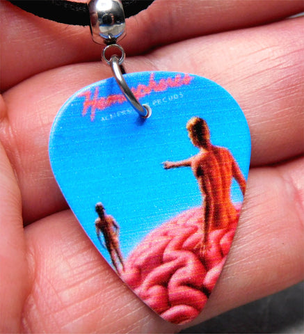 Rush Hemispheres Guitar Pick Necklace with Black Sueded Cord