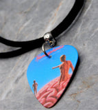 Rush Hemispheres Guitar Pick Necklace with Black Sueded Cord