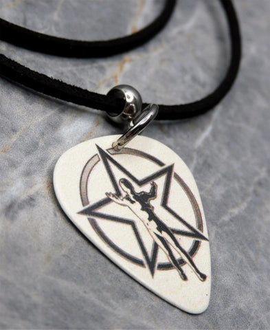 Rush 2112 The Spirit of Radio Guitar Pick Necklace with Black Sueded Cord