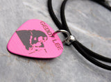 Rush Geddy Lee Guitar Pick Necklace with Black Sueded Cord