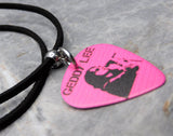 Rush Geddy Lee Guitar Pick Necklace with Black Sueded Cord