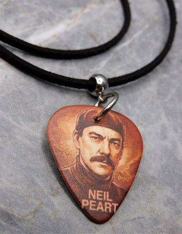 Rush Neil Peart Guitar Pick Necklace with Black Sueded Cord