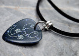 Horoscope Astrological Sign Scorpio Guitar Pick Necklace on a Black Suede Cord