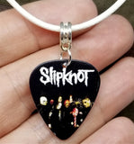 Slipknot Guitar Pick Necklace with White Rolled Cord