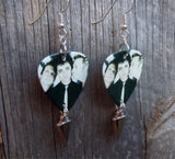 Green Day Group Picture Guitar Pick Earrings with Spike Charm Dangles