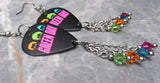 Green Day Guitar Pick Earrings with Swarovski Crystal Dangles