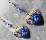 Color Rich Hippopotamus Guitar Pick Earrings with Burgundy ABx2 Swarovski Crystals