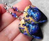 Color Rich Hippopotamus Guitar Pick Earrings with Burgundy ABx2 Swarovski Crystals