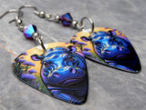 Color Rich Hippopotamus Guitar Pick Earrings with Burgundy ABx2 Swarovski Crystals