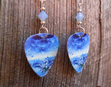 Iron Maiden Brave New World Guitar Pick Earrings with Air Opal Swarovski Crystals