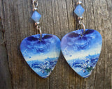 Iron Maiden Brave New World Guitar Pick Earrings with Air Opal Swarovski Crystals
