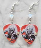 Iron Maiden A Real Live One Guitar Pick Earrings with Opal Swarovski Crystals