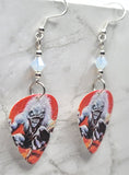 Iron Maiden A Real Live One Guitar Pick Earrings with Opal Swarovski Crystals