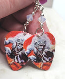 Iron Maiden A Real Live One Guitar Pick Earrings with Opal Swarovski Crystals