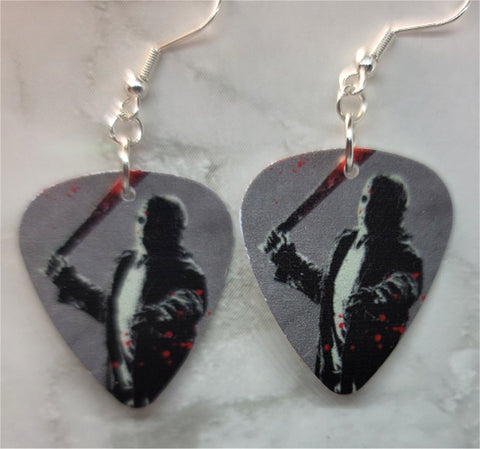 Jason Voorhees Friday the 13th Guitar Pick Earrings